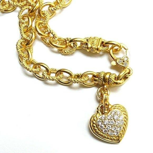 Judith Ripka 18k Gold Diamond Heart Necklace