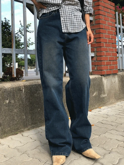 디퍼 진청 롱 데님
