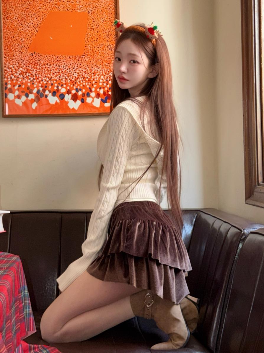 벨벳 캉캉 미니스커트