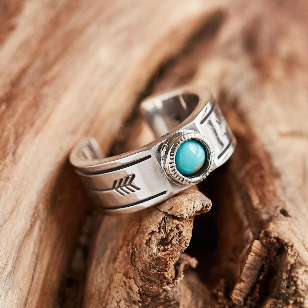 [NORTH WORKS] NAVAJO STAMP RING (TURQUOISE ARROW) / W-320B / 노스웍스