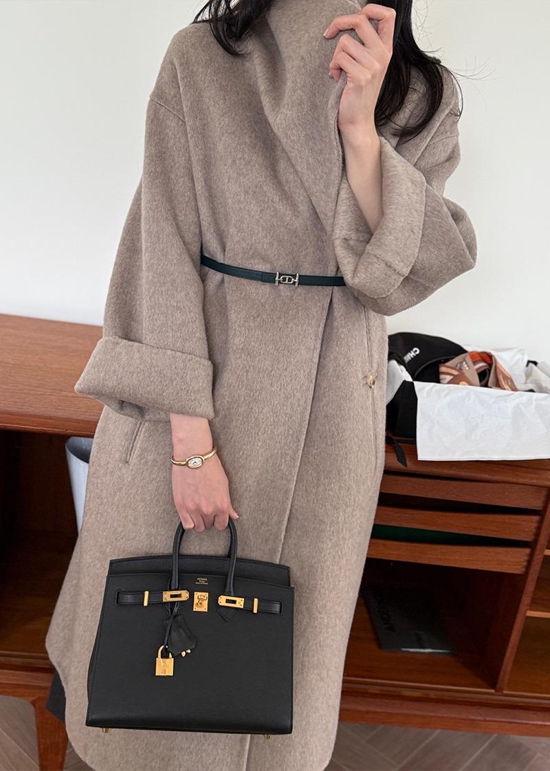 로에* 브랜드라인* 핸드메이드 숄 롱 울 코트 (베이지) 강추*