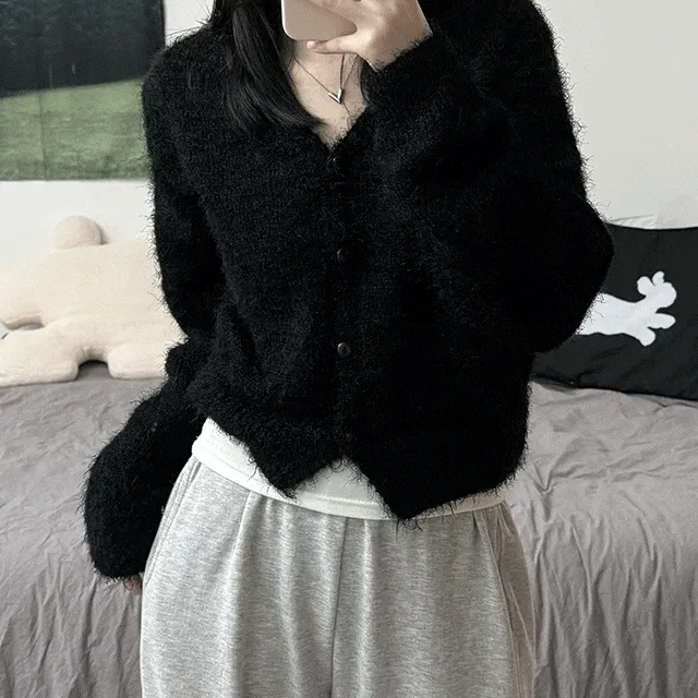 Angora Knitwear V-neck Cd 앙고라 니트 브이넥 가디건