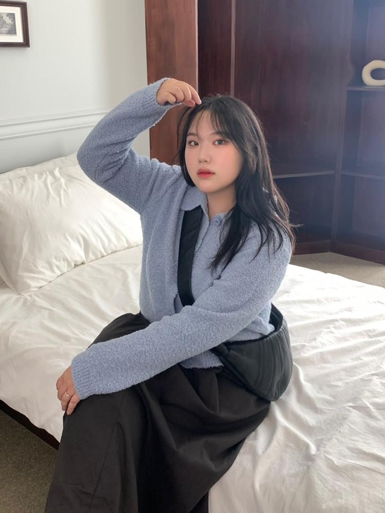 구름 부클 카라 가디건 (3color)