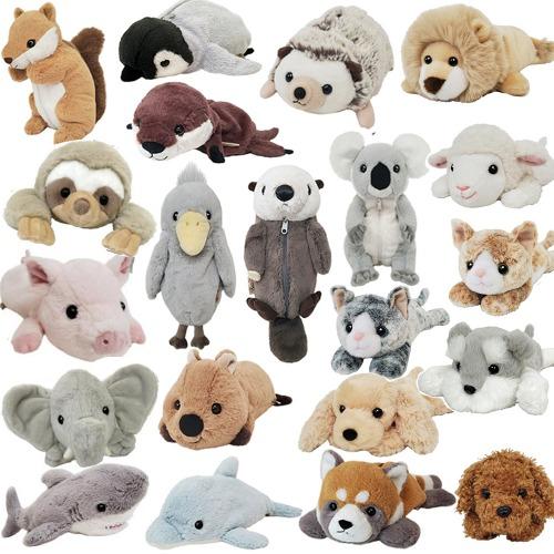 야생동물 봉제인형 필통 나무늘보 수달 해달 돼지 고슴도치 쿼카 상어 펭귄