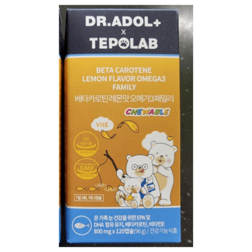 [본사정품] 닥터아돌 테포랩 오메가3 베타카로틴 닥터아돌테포랩 어린이 곰젤리, 1개