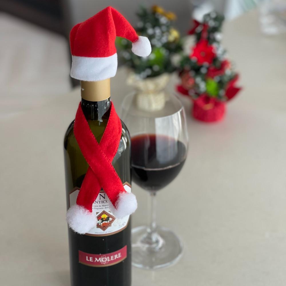 크리스마스 와인 커버 술병 소주 맥주병 커버 산타 모자 목도리 세트