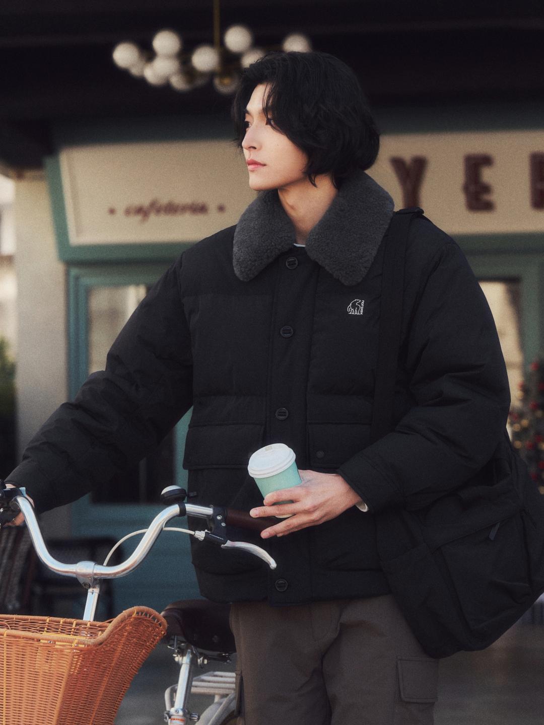 리얼퍼 크리스탈다운 헌팅 점퍼 - M (Black)