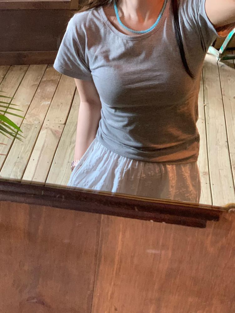 슬림핏 쿨 스판 쫜득 몸매 반팔 티셔츠 - 4color