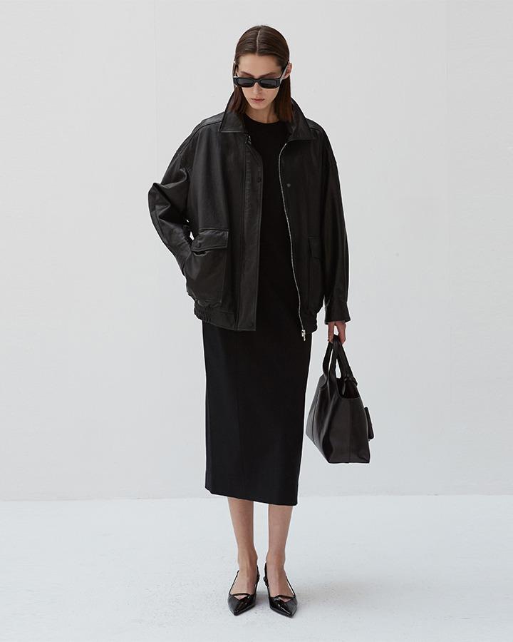 Italian vegetable Lambskin Overfit Blouson