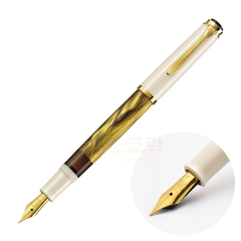 펠리칸 만년필 클래식 M200 골든 마블 흡입식 만년필