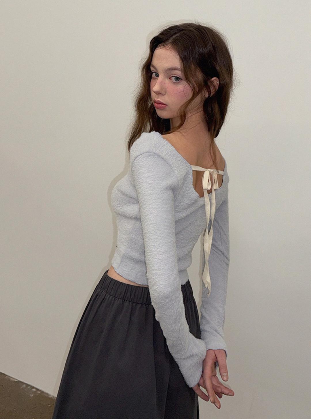 [온라인단독] 몰렌 브러쉬 백 포인트 긴팔 티셔츠