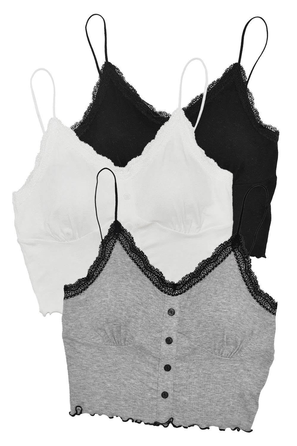 mild lace sleeveless top (3colors)