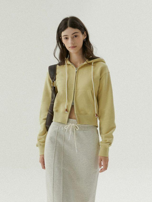 LLANO 베이직 크롭 후드집업 (2 컬러)