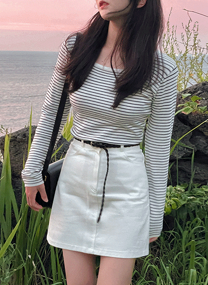 여리핏, cosmos 스퀘어넥 스트라이프 니트