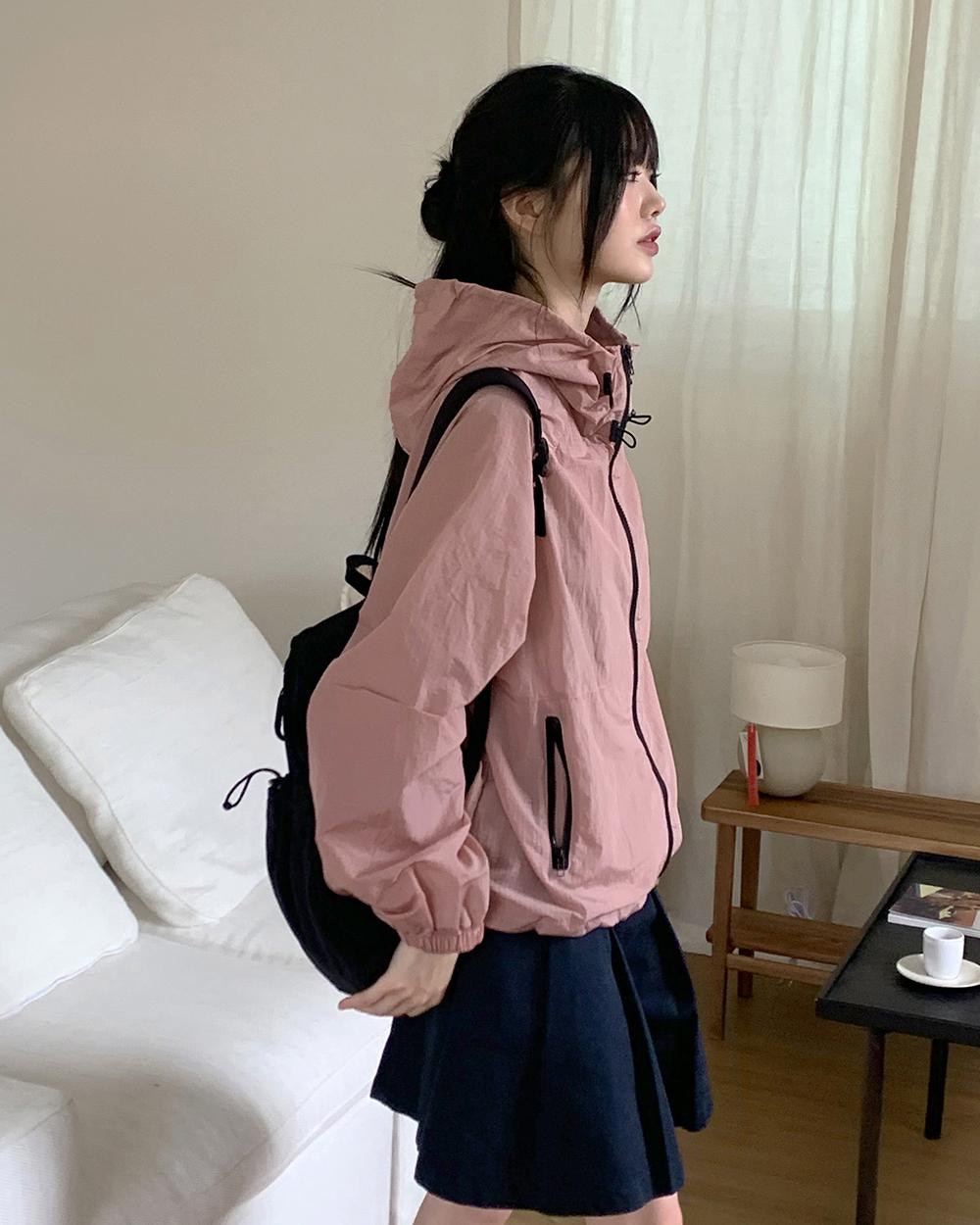 [2천장 판매/오늘출발/MADE] 밀런 고프코어 아노락 배색 나일론 스트링 점퍼 바람막이 집업