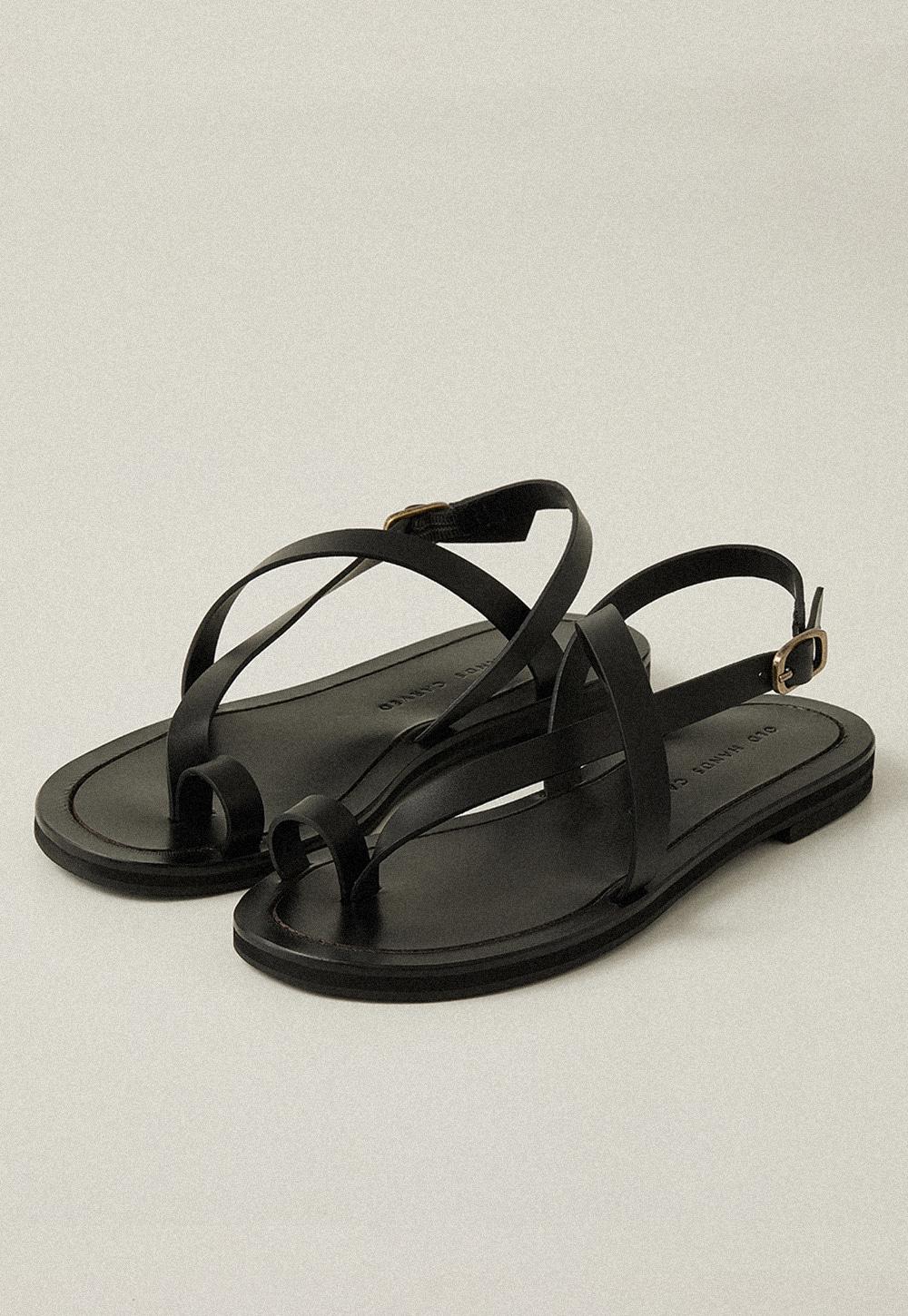 Taya Toe Ring Sandal - Jet Black