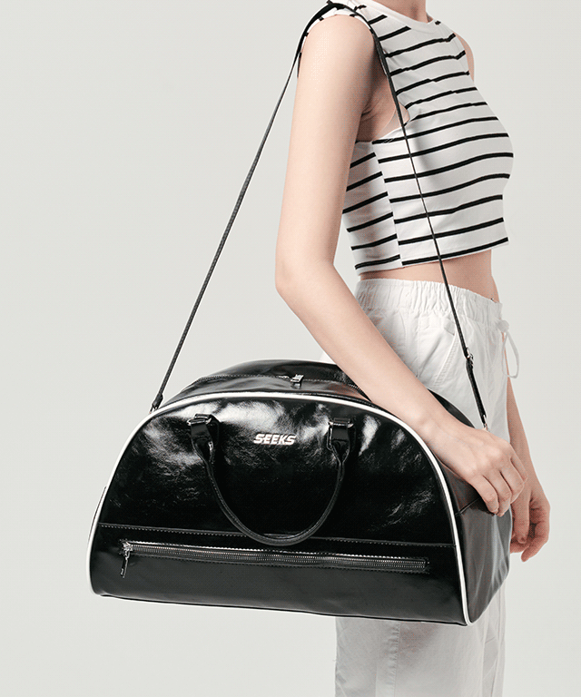 [직진배송] [SEEKS] 트라빅 가죽 보스턴백 여행가방 하프문
