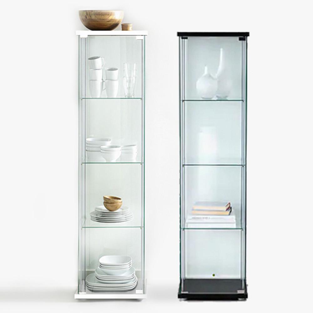 DETOLF 데톨프 유리도어수납장, 피규어장식장 화이트 203.540.43 / 블랙브라운 403.540.42