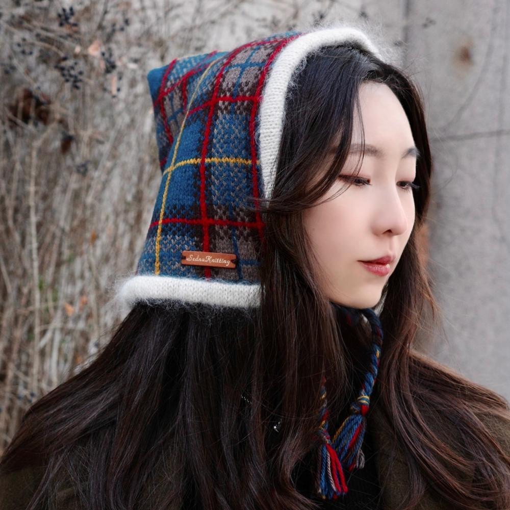 타탄 보닛 Tartan Bonnet 모자 보닛 뜨개 도안 [세드나 니팅]