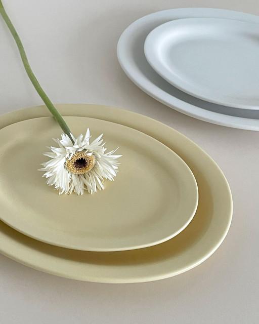 [데이바이데이] 무광 오벌 플레이트 접시 (3color)