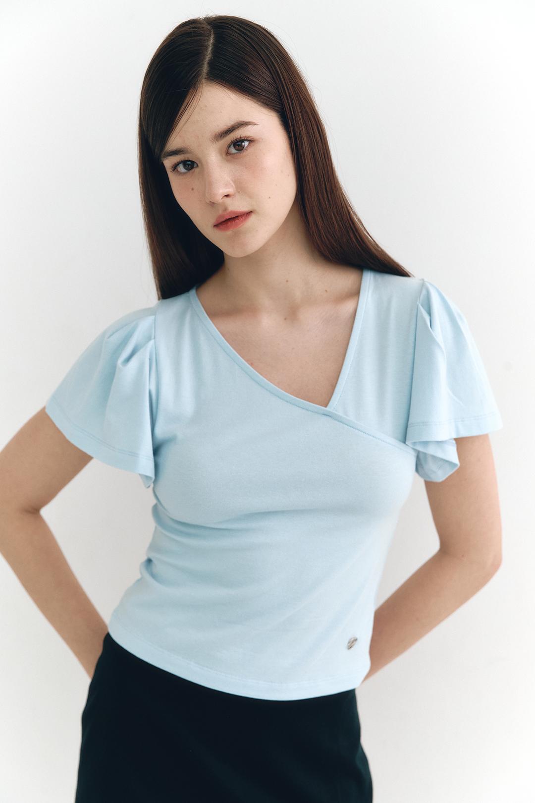 Angel Short Sleeve Top Sky Blue