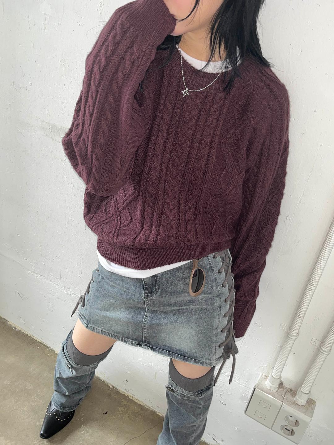 김아홉 paris cable knit