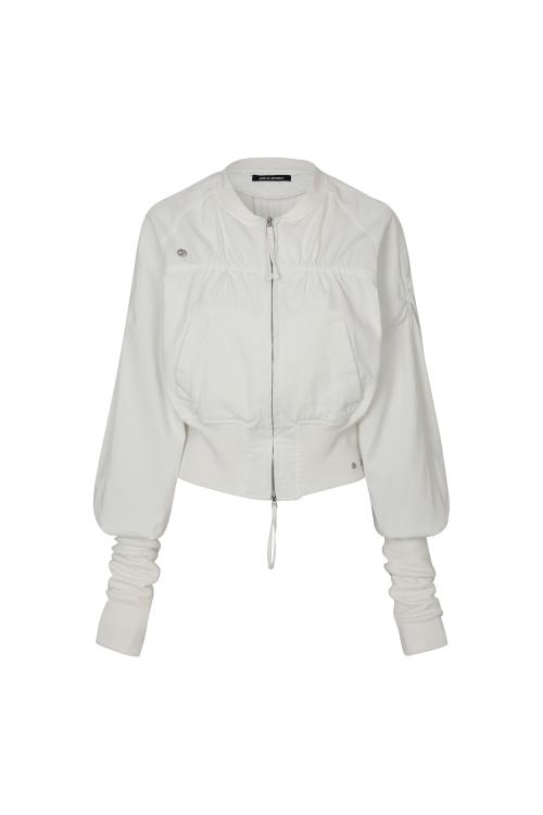 SARA SHIRRING JUMPER white