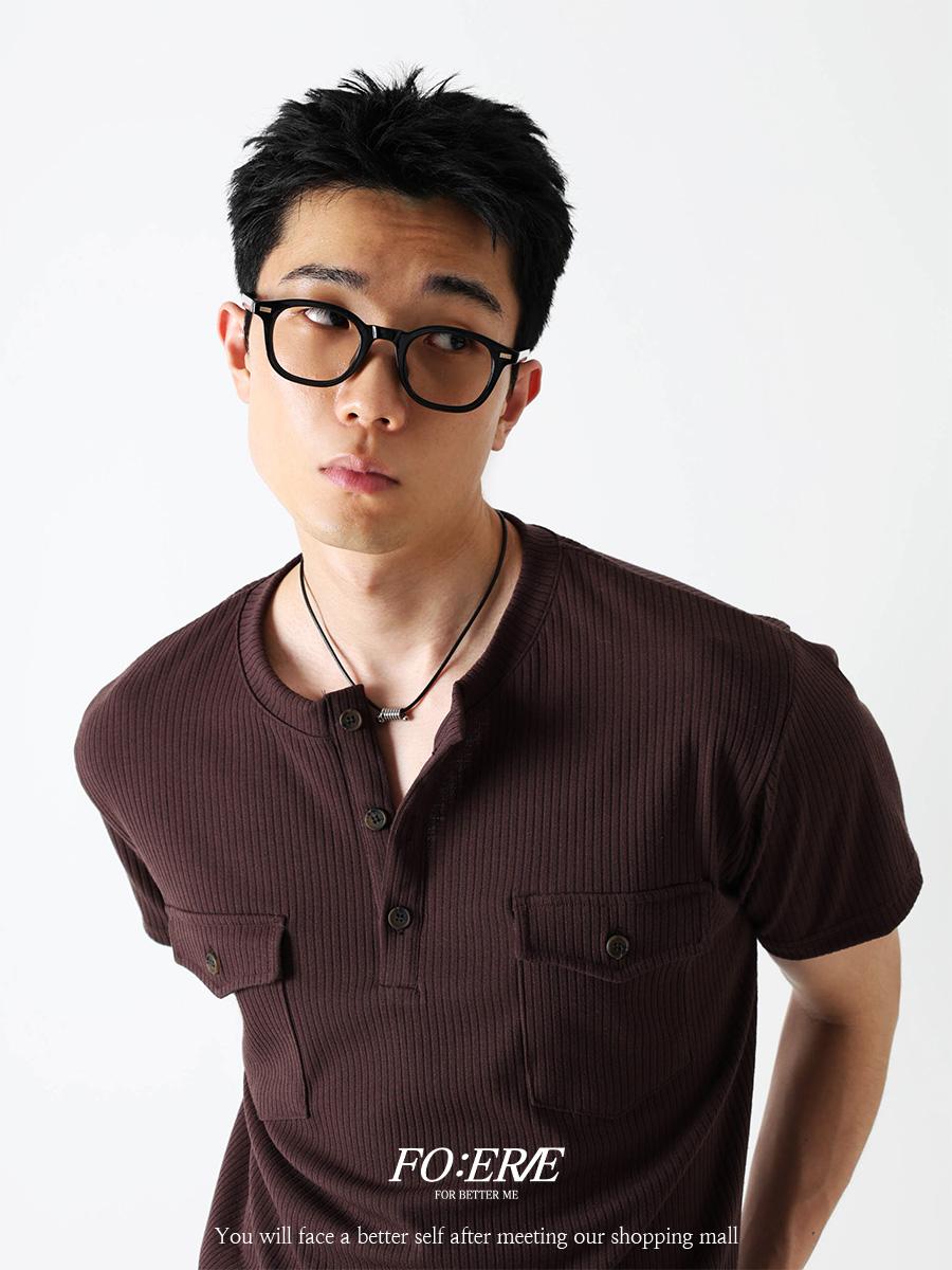 Two pocket henry half t-shirt