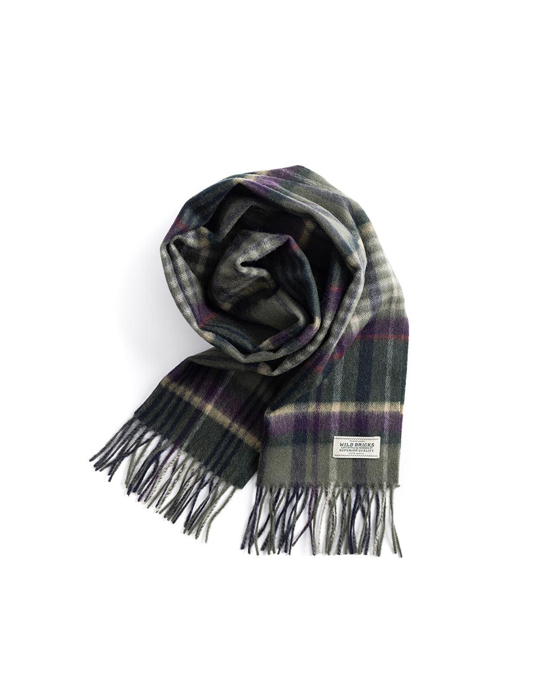 MD CHECK WOOL MUFFLER (olive)