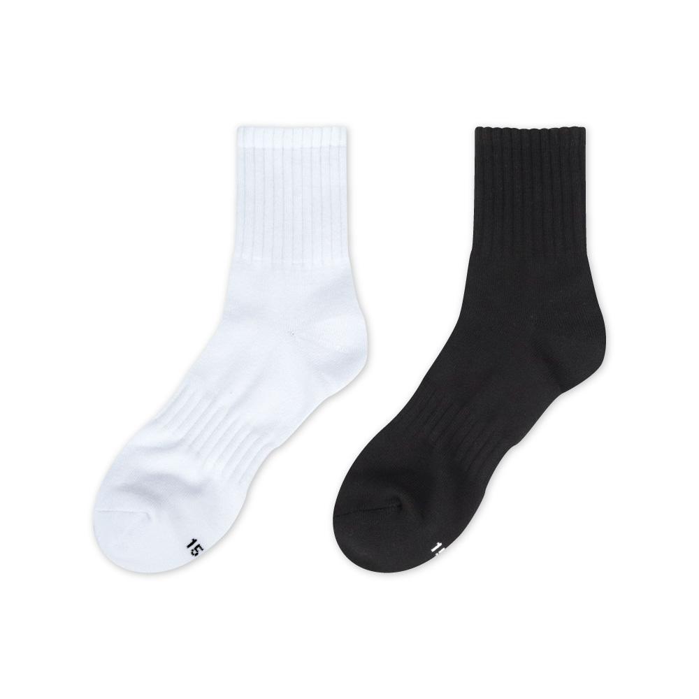 [10PACK] 1507 라이트 애슬레틱 엠보 하프 삭스 - 스노우 화이트/블랙