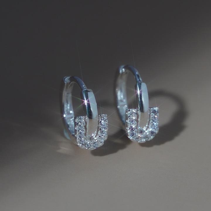 [고윤정착용] 925실버 럭스 원터치 링 귀걸이