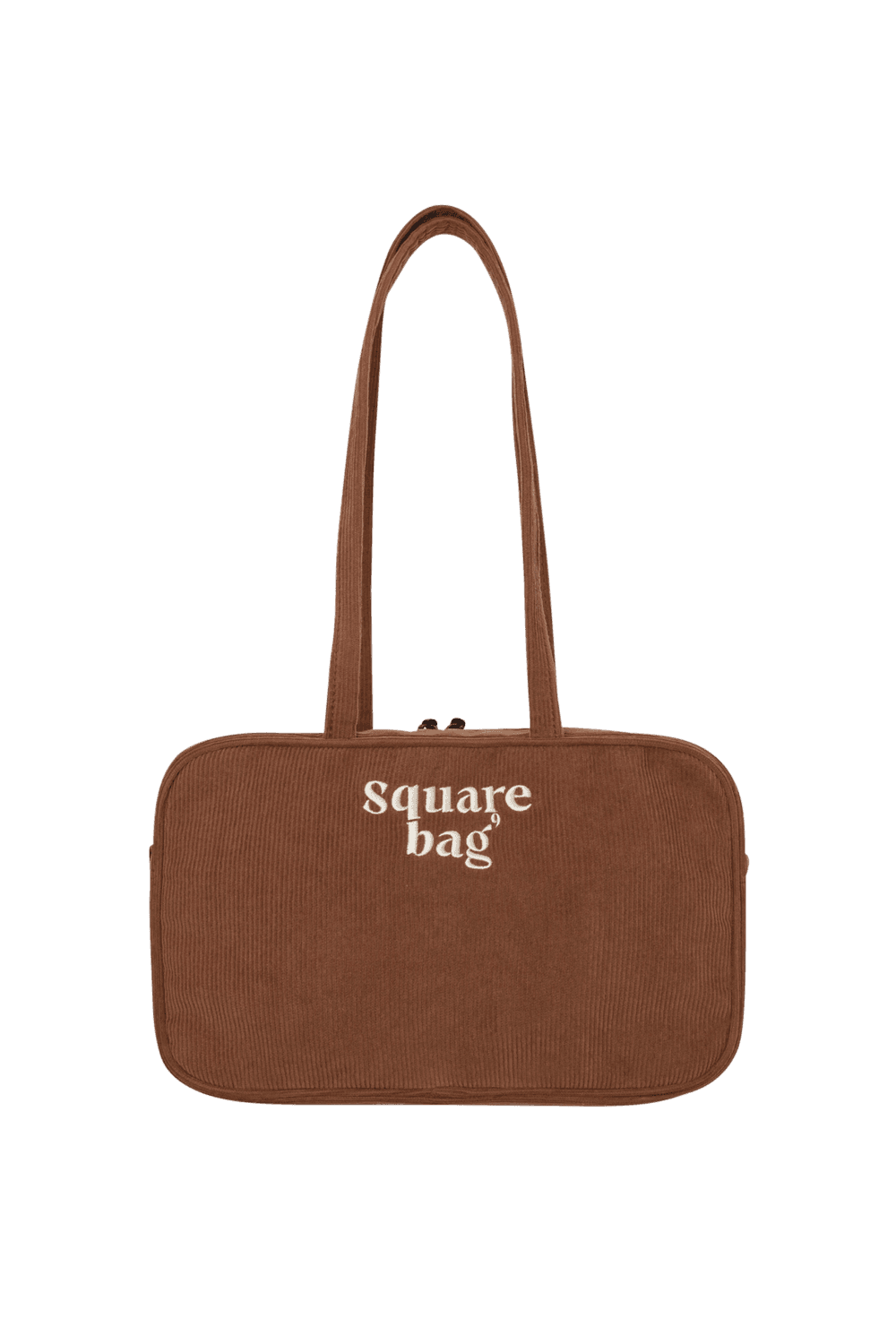 CORDUROY SQUARE SHOULDER BAG_BROWN