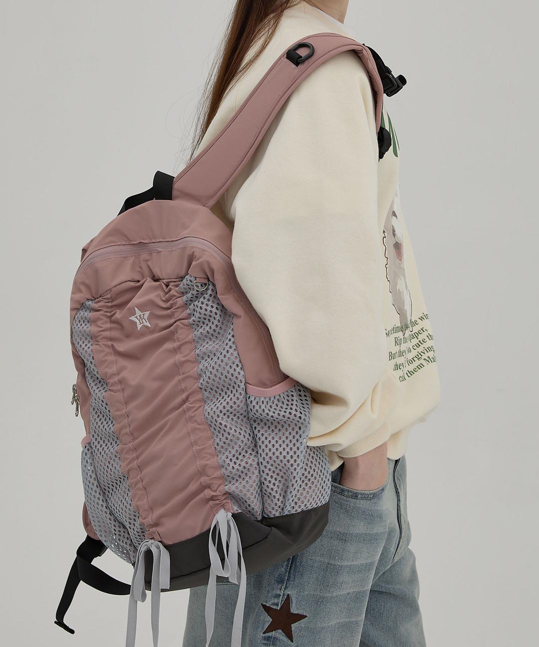 [02/24예약배송]YK 메쉬 투톤 백팩 핑크