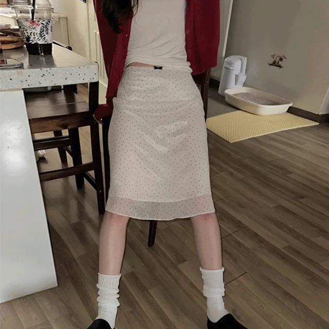 Chiffon midi skirt