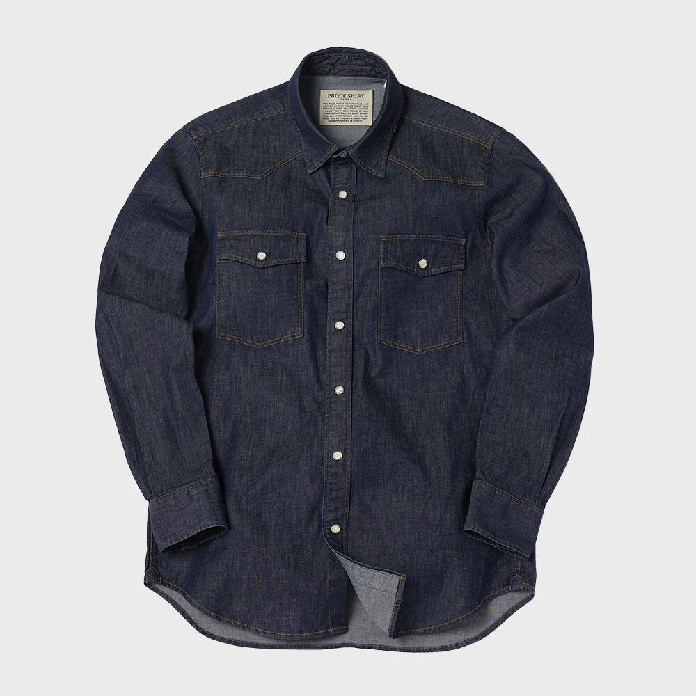 오가닉 데님 웨스턴 셔츠 (다크 블루)