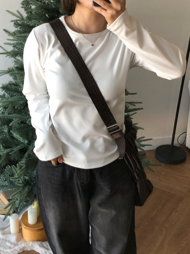 [양기모] 뽀송 라운드 루즈핏 긴팔 티 (6 color)