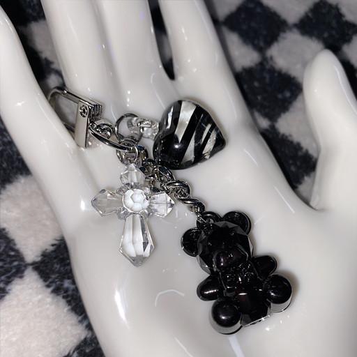 🖤clear black하트베어키링