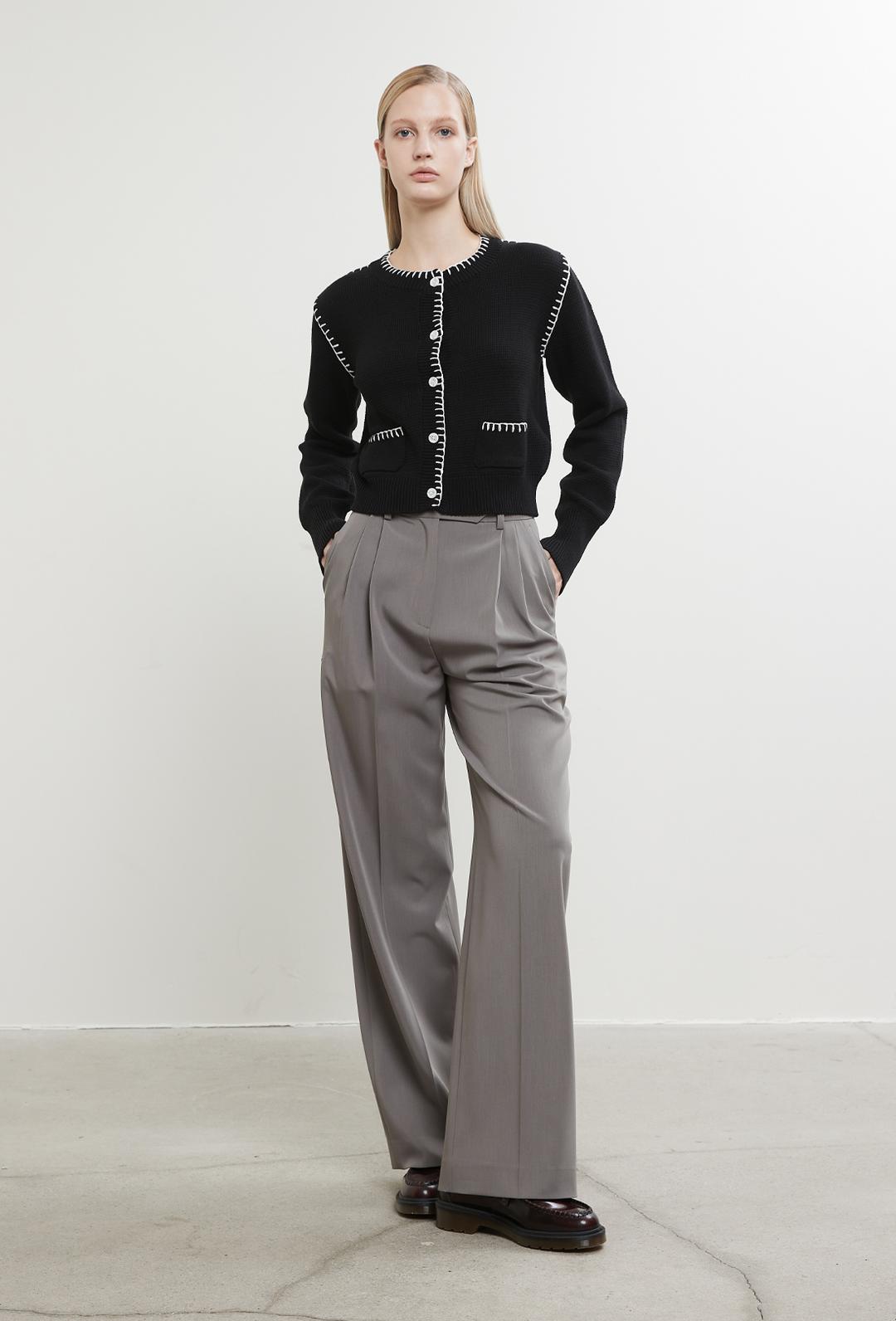 멜로 크랍디드 카디건_블랙