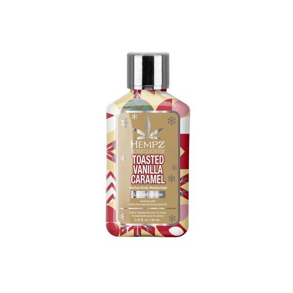 Hempz 미니 토스티드 바닐라 캐러멜 바디 로션, 남성 및 여성용 모이스처라이저, 휴일 선물, 63.8g(2.25온스)