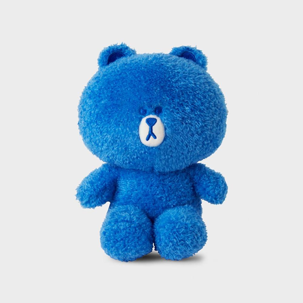 라인프렌즈 컬러 브라운 블루 소형 시팅 인형