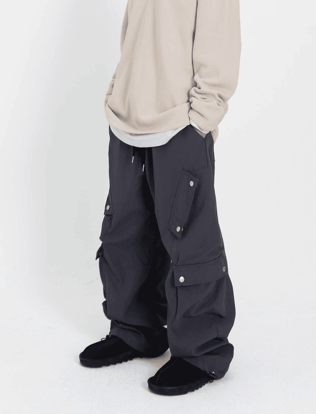 [unisex] 사선 포켓 카고 팬츠