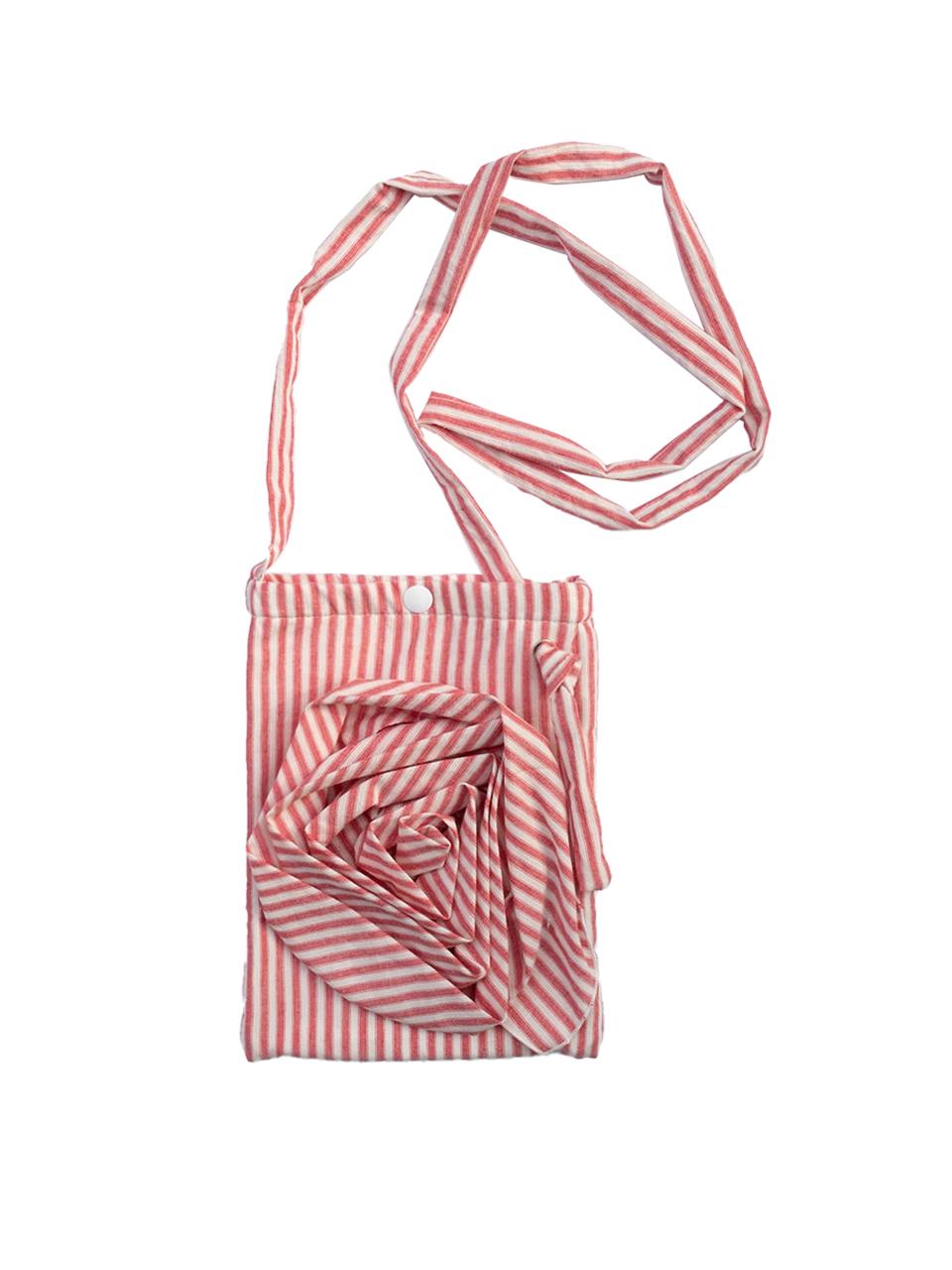 블루밍 로즈 스트라이프 백 - 레드