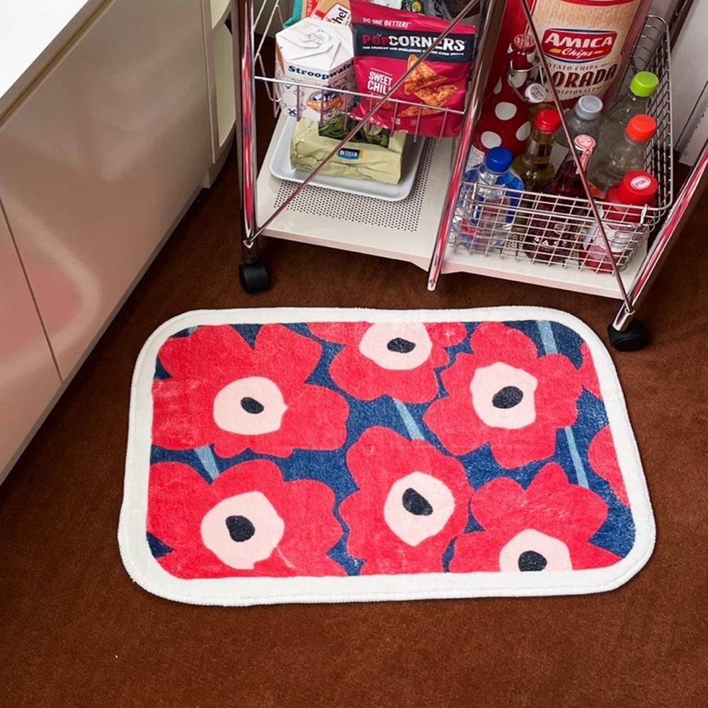 플랫 플라워 욕실 발매트 부엌 현관