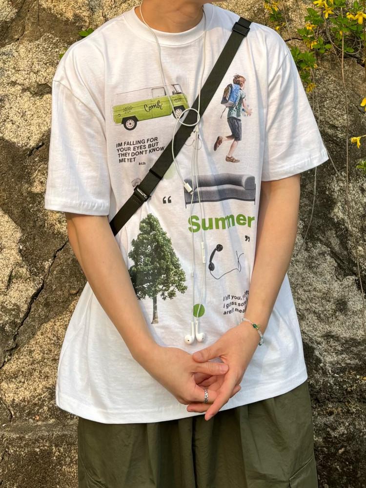 썸머 그래픽 반팔티 3C