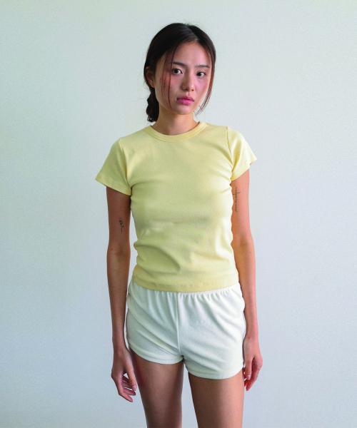 basic round t-shirts_light yellow