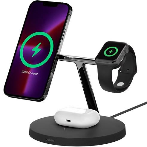 벨킨 부스트업 프로 3in1 맥세이프 15W 무선 충전 스탠드 WIZ017kr - 충전기 | 쿠팡