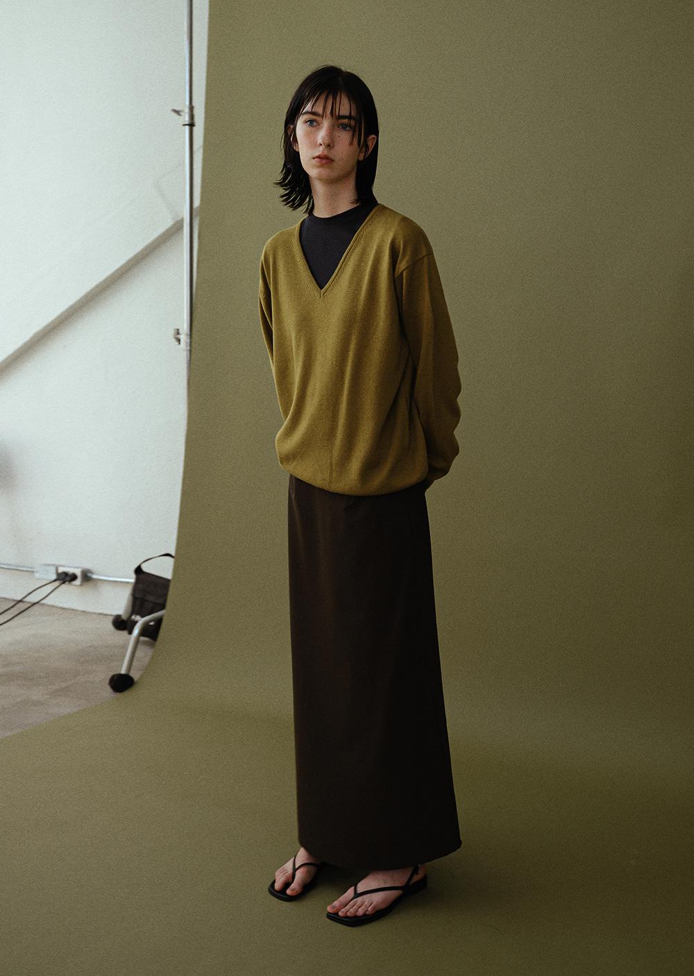 lenn long skirt (brown)