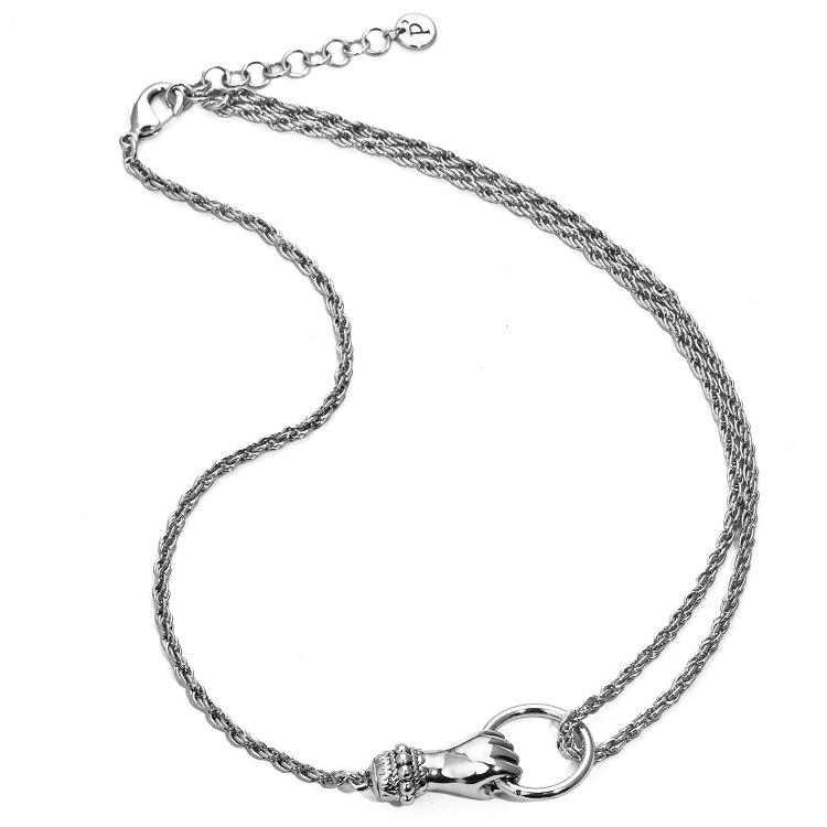 Grab Your Eye Rope Chain Necklace Silver