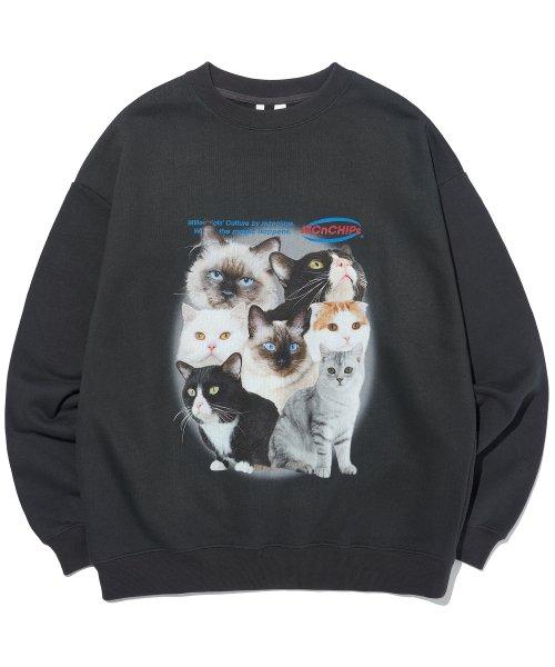 Cat squad goals crewneck [charcoal]