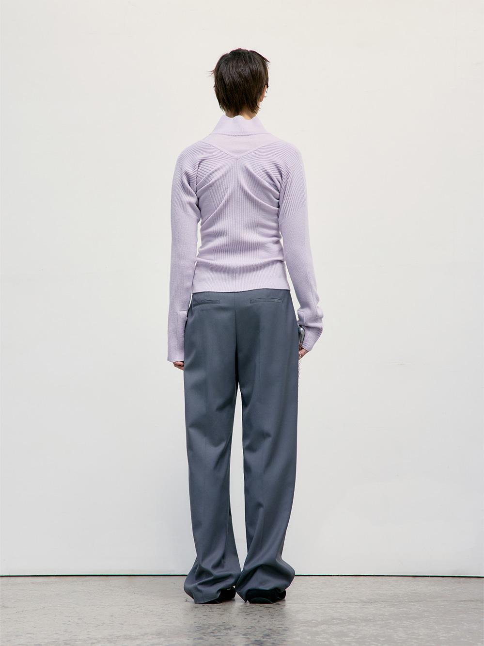 DEEP V-NECK KNIT CARDIGAN_LAVENDER